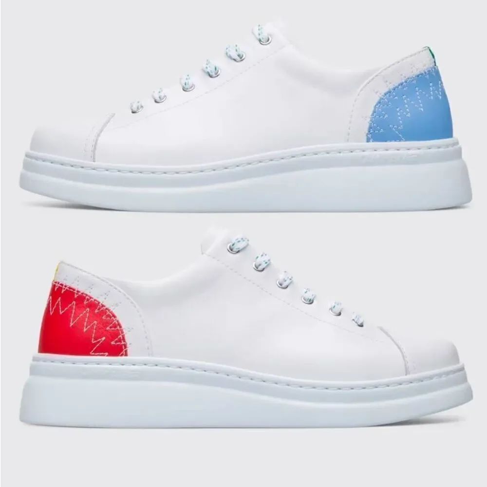 CAMPER TWINS TWS RED BLUE LEATHER FASHION LIGHTWEIGHT SNEAKERS SHOES MENS 12 NEW